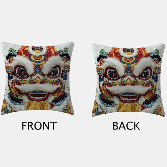 NIP! Set of 2 Extremely Detailed Chinese Dragon Faces Pillowcases! - Picture 4 of 5